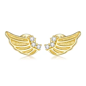 (afbeelding voor) Pandora Style Gouden Vleugels Oorknopjes - BSE524