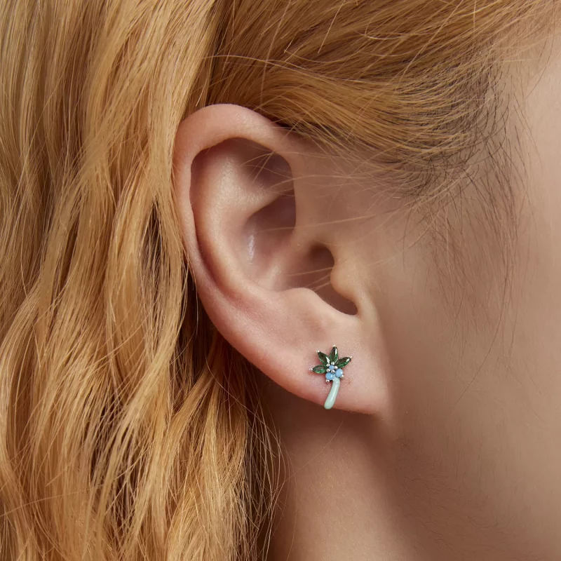 (afbeelding voor) Pandora Style Grappige kokosnootboom Oorknopjes - SCE1403 - Bekijken 6
