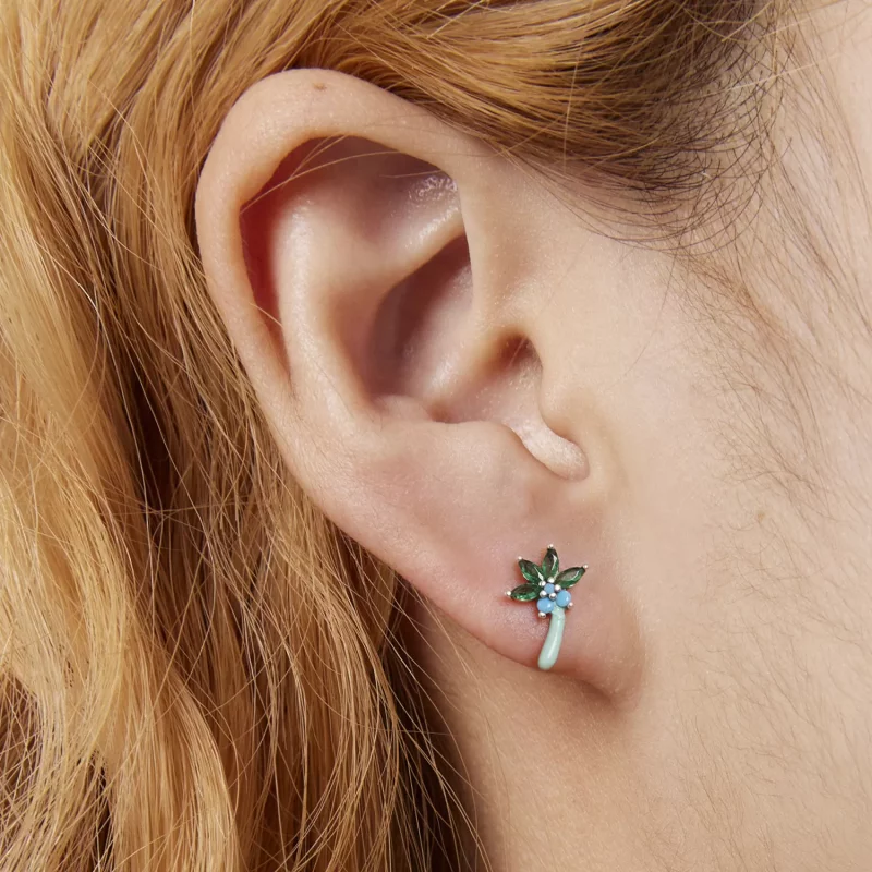 (afbeelding voor) Pandora Style Grappige kokosnootboom Oorknopjes - SCE1403 - Bekijken 7