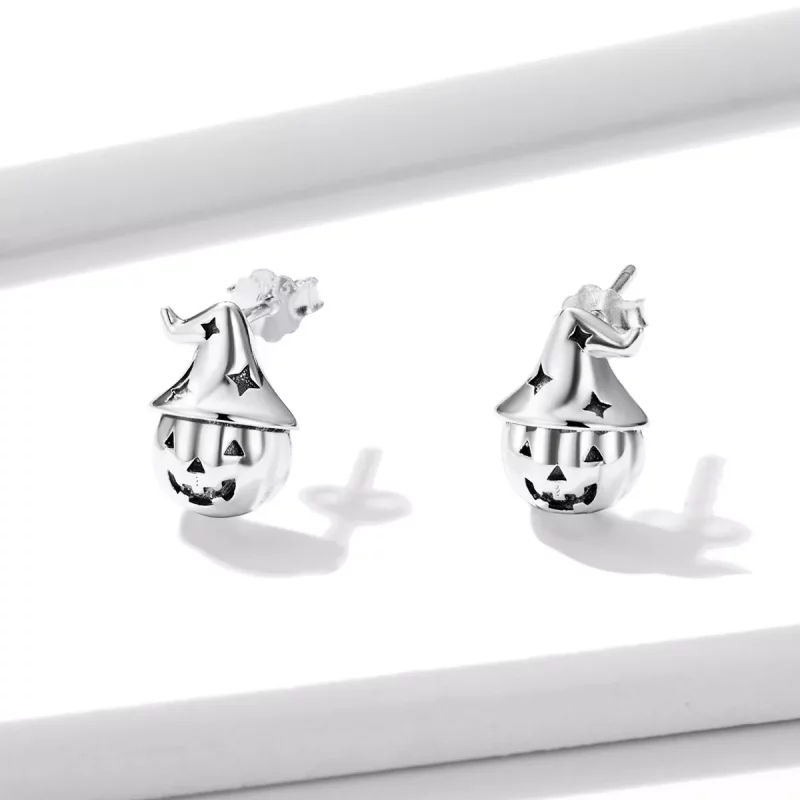 (afbeelding voor) Pandora Style Halloween Pompoen Oorknopjes - BSE537 - Bekijken 2