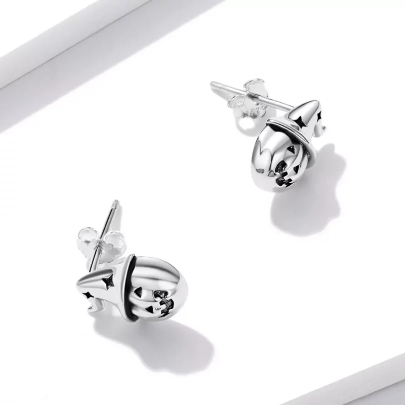 (afbeelding voor) Pandora Style Halloween Pompoen Oorknopjes - BSE537 - Bekijken 4