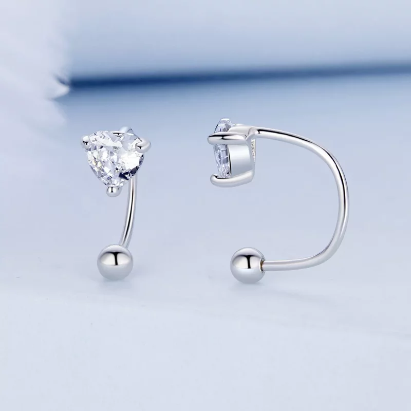 (afbeelding voor) Pandora Style Hart draad Oorknopjes - BSE697 - Bekijken 2