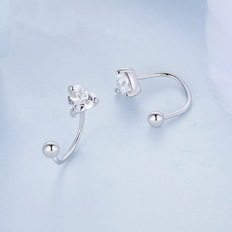 (afbeelding voor) Pandora Style Hart draad Oorknopjes - BSE697 - Bekijken 3