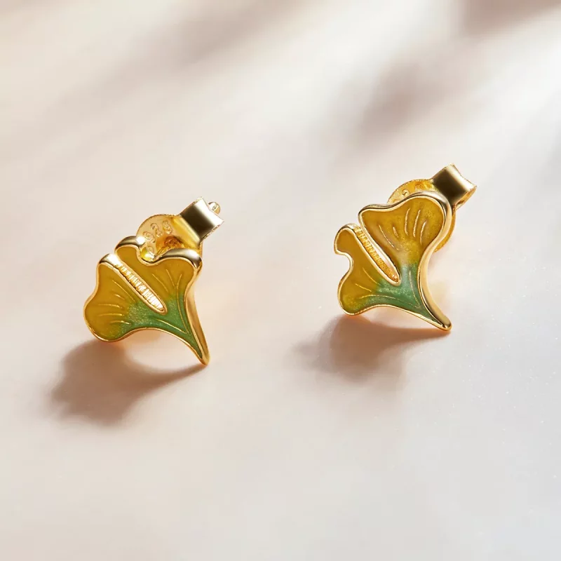 (afbeelding voor) Pandora Style Herfst - Ginkgo Biloba Oorknopjes - SCE1247 - Bekijken 2