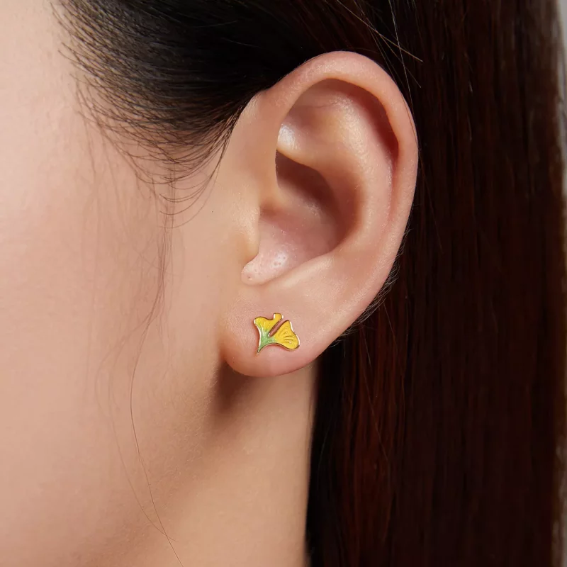 (afbeelding voor) Pandora Style Herfst - Ginkgo Biloba Oorknopjes - SCE1247 - Bekijken 3