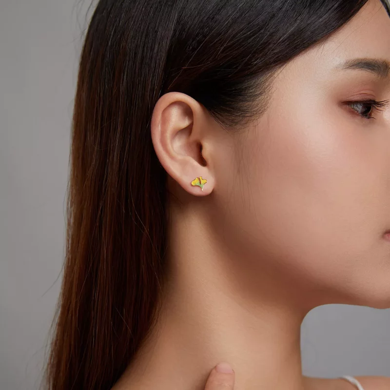 (afbeelding voor) Pandora Style Herfst - Ginkgo Biloba Oorknopjes - SCE1247 - Bekijken 5