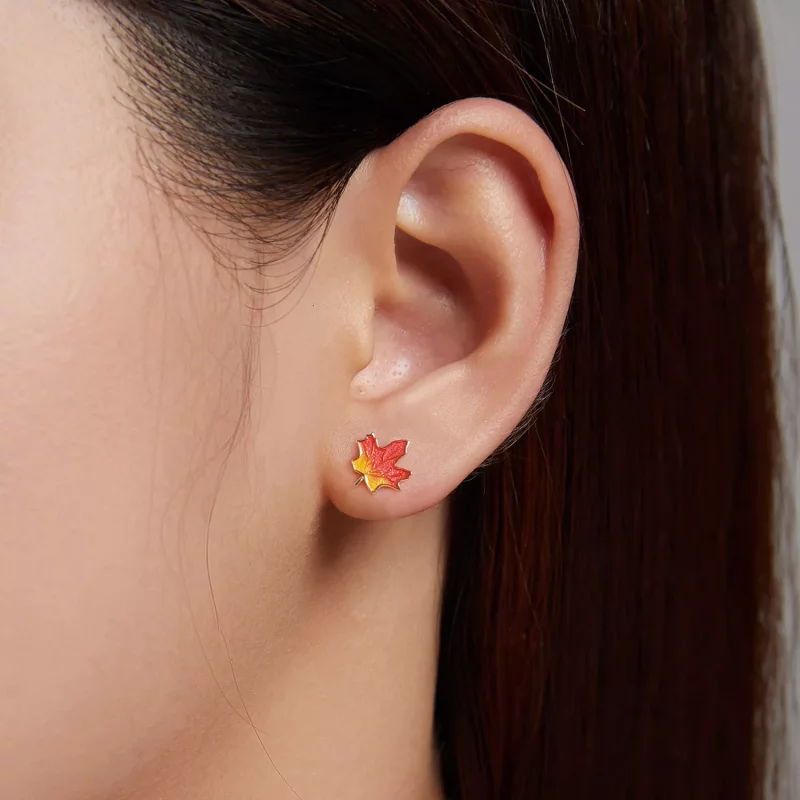 (afbeelding voor) Pandora Style Herfst - Maple Leaf Oorknopjes - SCE1244 - Bekijken 3