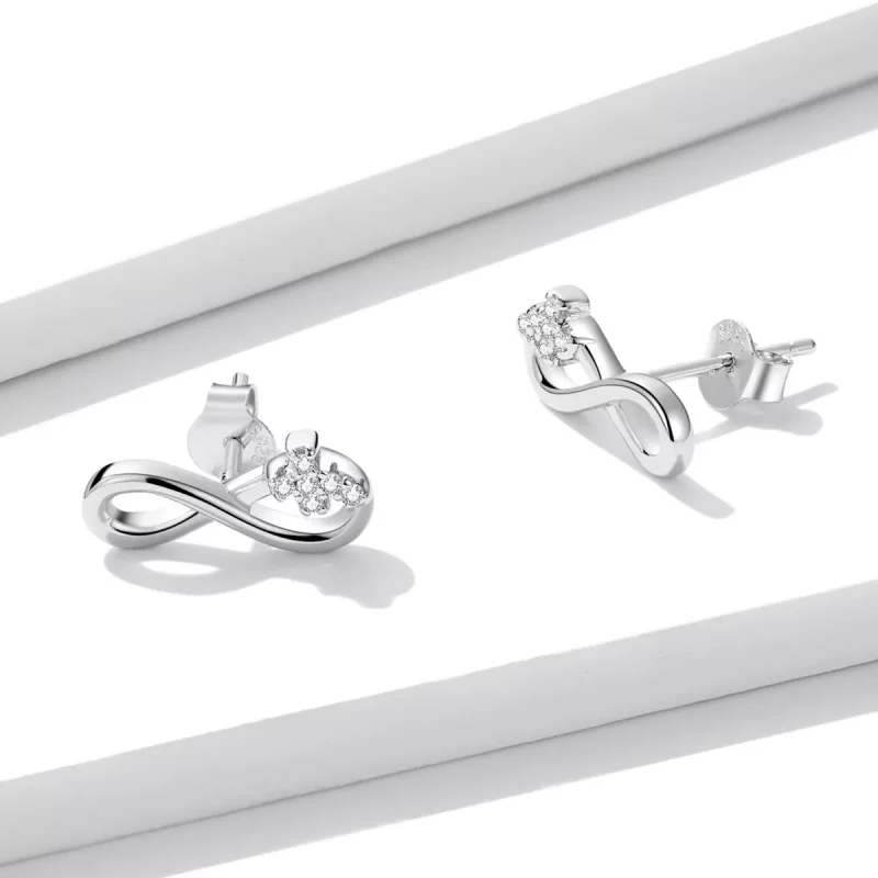 (afbeelding voor) Pandora Style Infinity Symbol - Verfijnd Oorknopjes - BSE544 - Bekijken 3
