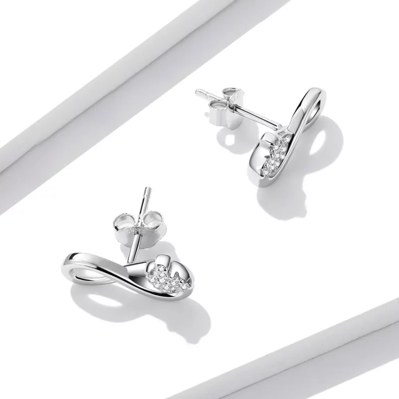 (afbeelding voor) Pandora Style Infinity Symbol - Verfijnd Oorknopjes - BSE544 - Bekijken 4