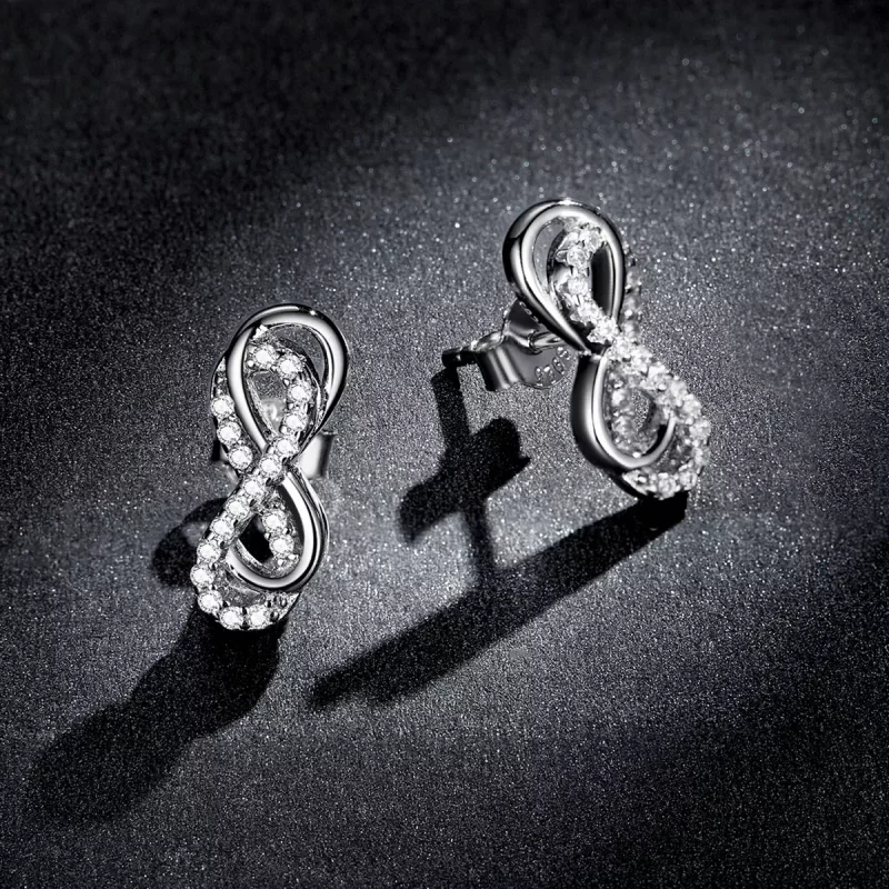 (afbeelding voor) Pandora Style Infinity Symbolen - Dubbele Laag Oorknopjes - BSE542 - Bekijken 5