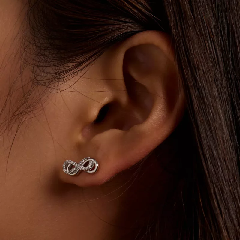 (afbeelding voor) Pandora Style Infinity Symbolen - Dubbele Laag Oorknopjes - BSE542 - Bekijken 7