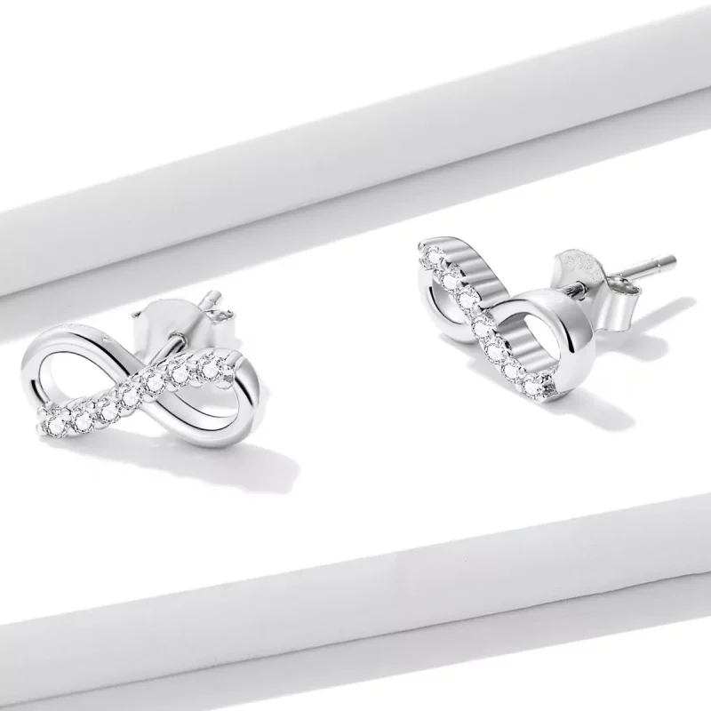 (afbeelding voor) Pandora Style Infinity Symbool - Glans Oorknopjes - BSE543 - Bekijken 3