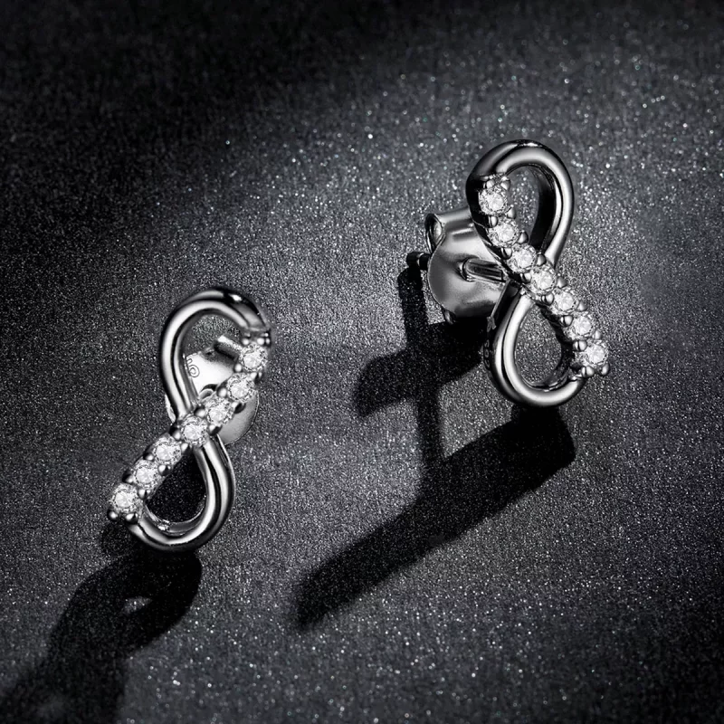 (afbeelding voor) Pandora Style Infinity Symbool - Glans Oorknopjes - BSE543 - Bekijken 5