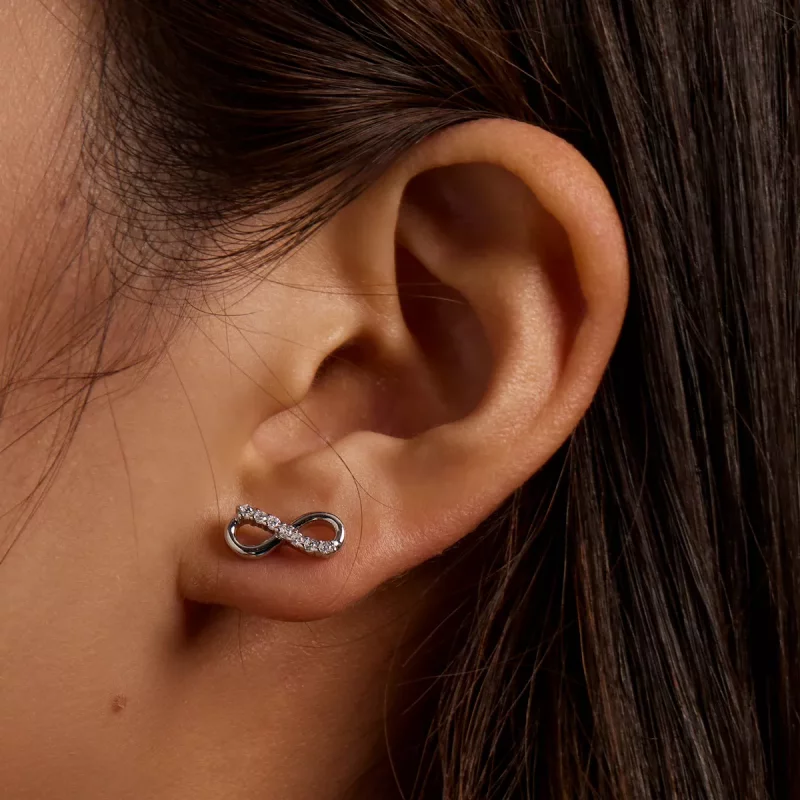 (afbeelding voor) Pandora Style Infinity Symbool - Glans Oorknopjes - BSE543 - Bekijken 7