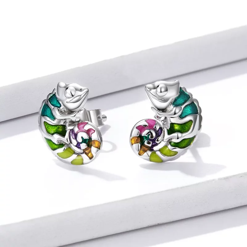 (afbeelding voor) Pandora Style Kameleon Oorknopjes - BSE587 - Bekijken 2
