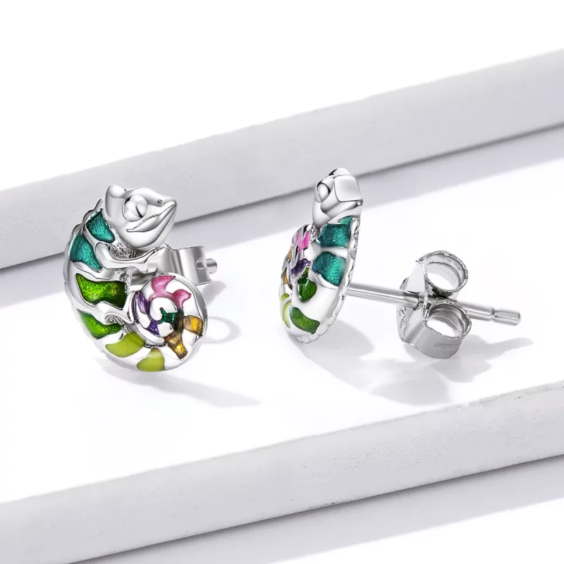 (afbeelding voor) Pandora Style Kameleon Oorknopjes - BSE587 - Bekijken 3