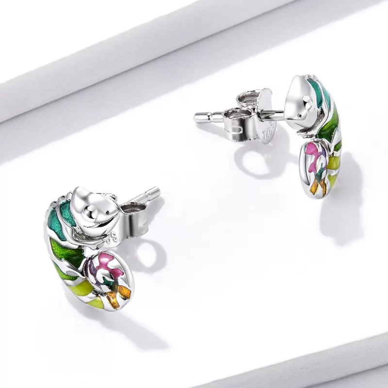 (afbeelding voor) Pandora Style Kameleon Oorknopjes - BSE587 - Bekijken 4