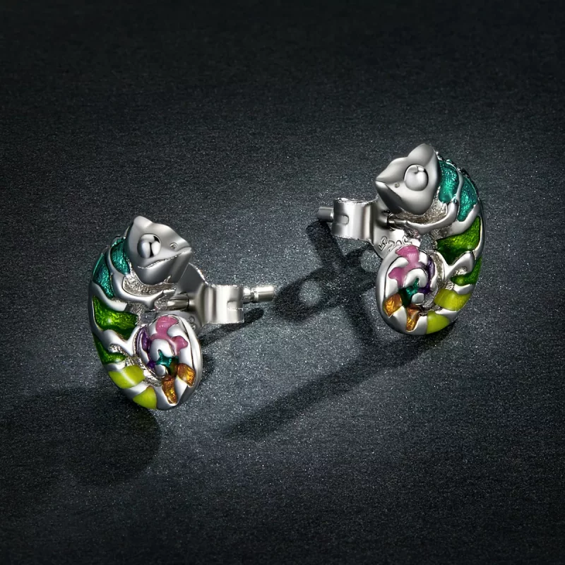 (afbeelding voor) Pandora Style Kameleon Oorknopjes - BSE587 - Bekijken 5