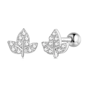 (afbeelding voor) Pandora Style Kleine bladeren Oorknopjes - SCE1459