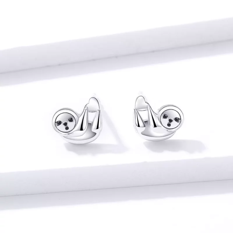 (afbeelding voor) Pandora Style Kleine Luiaard Oorknopjes - BSE303 - Bekijken 3