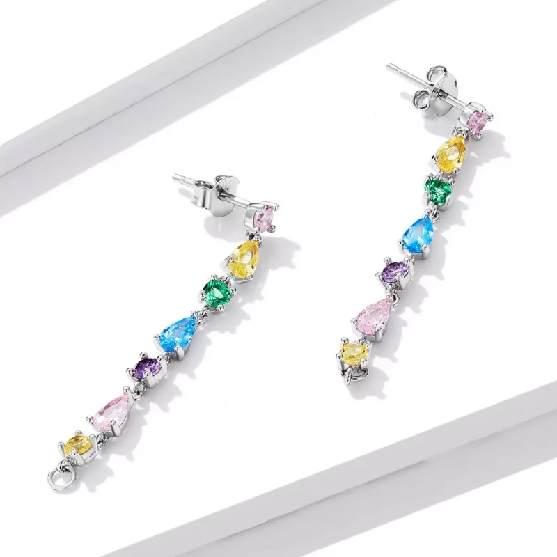 (afbeelding voor) Pandora Style Kleur Zirconium Tassel Oorknopjes - BSE558 - Bekijken 2