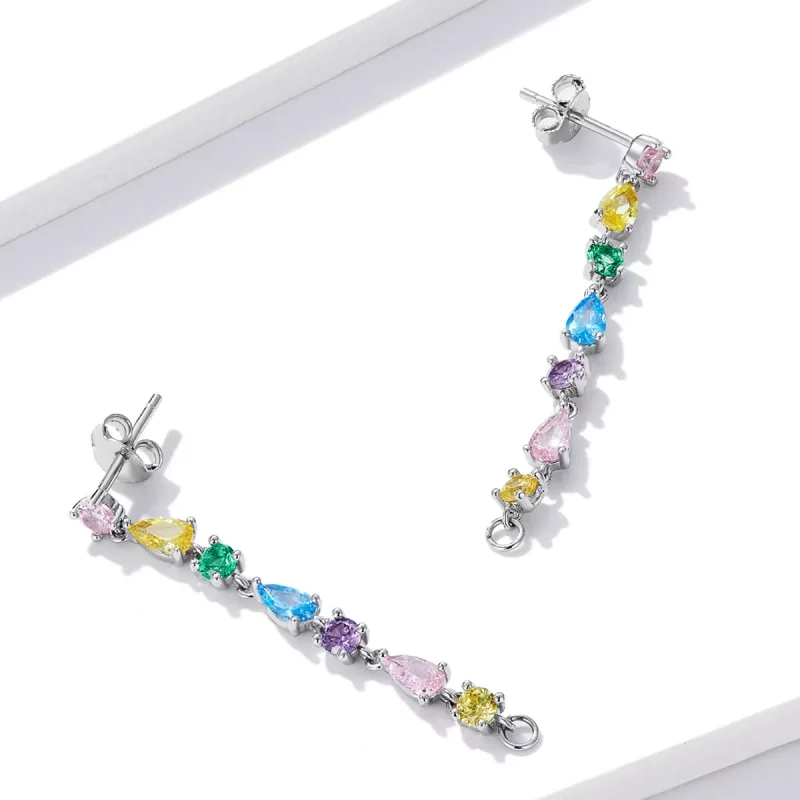 (afbeelding voor) Pandora Style Kleur Zirconium Tassel Oorknopjes - BSE558 - Bekijken 4