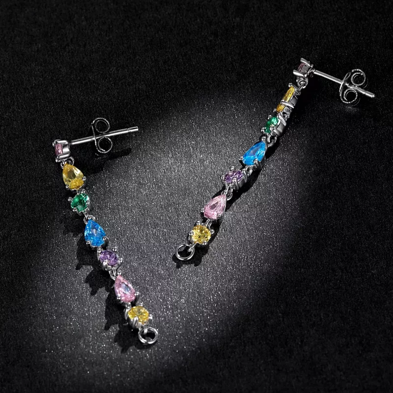 (afbeelding voor) Pandora Style Kleur Zirconium Tassel Oorknopjes - BSE558 - Bekijken 5