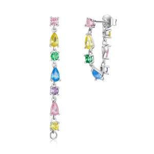 Pandora Style Kleur Zirconium Tassel Oorknopjes - BSE558 (afbeelding voor) Pandora Style Kleur Zirconium Tassel Oorknopjes - BSE558