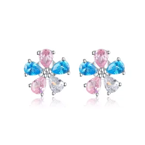 (afbeelding voor) Pandora Style Kleurrijke bloemen Oorknopjes - BSE412