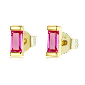 Pandora Style Kleurrijke Cubic Zirkonium - Roze Oorknopjes - SCE1241-OR (afbeelding voor) Pandora Style Kleurrijke Cubic Zirkonium - Roze Oorknopjes - SCE1241-OR