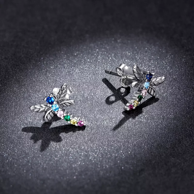 (afbeelding voor) Pandora Style Kleurrijke Dragonfly Oorknopjes - BSE515 - Bekijken 6