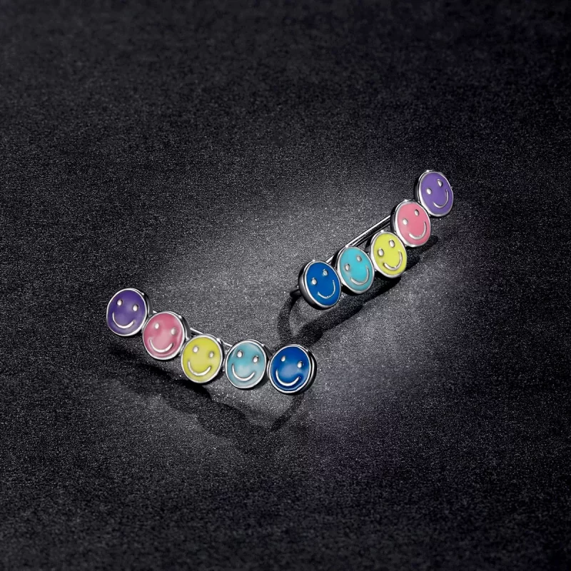 (afbeelding voor) Pandora Style Kleurrijke Smiley Face Oorknopjes - BSE553 - Bekijken 5