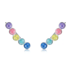 Pandora Style Kleurrijke Smiley Face Oorknopjes - BSE553 (afbeelding voor) Pandora Style Kleurrijke Smiley Face Oorknopjes - BSE553