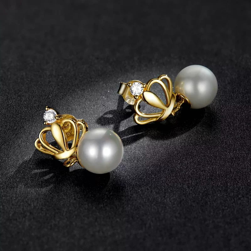 (afbeelding voor) Pandora Style Kroon Shell Kralen Oorknopjes - BSE549 - Bekijken 5