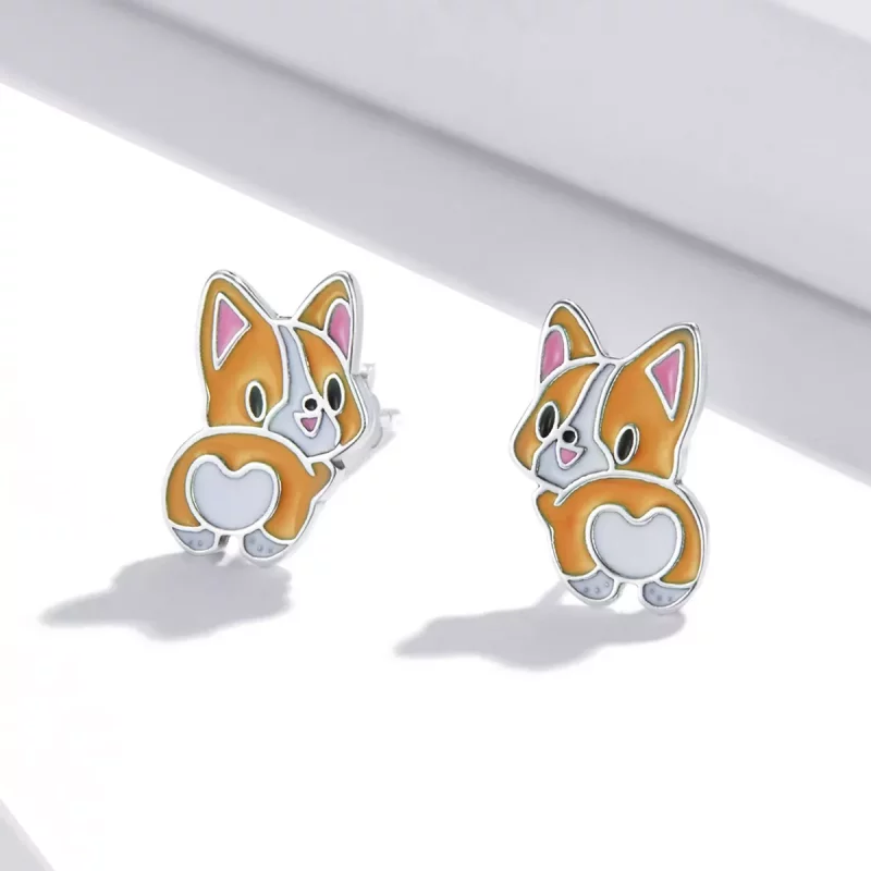 (afbeelding voor) Pandora Style Leuke Corgi Oorknopjes - SCE1281 - Bekijken 2