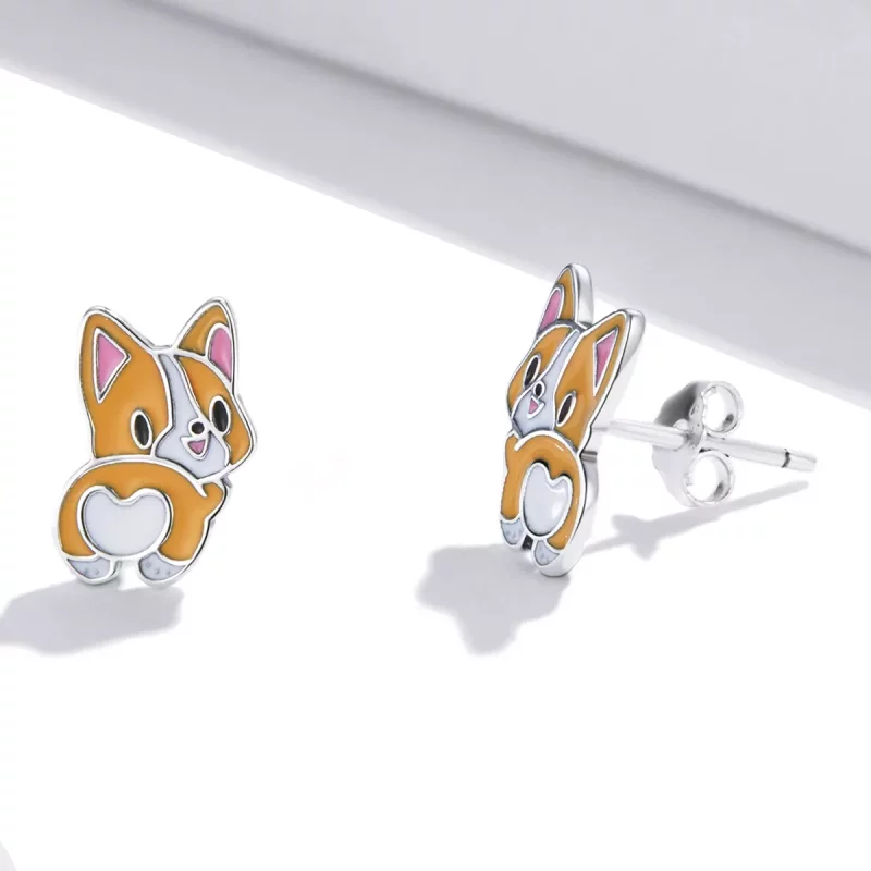(afbeelding voor) Pandora Style Leuke Corgi Oorknopjes - SCE1281 - Bekijken 3