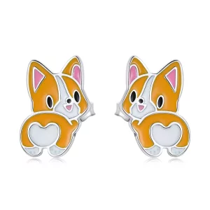 (afbeelding voor) Pandora Style Leuke Corgi Oorknopjes - SCE1281