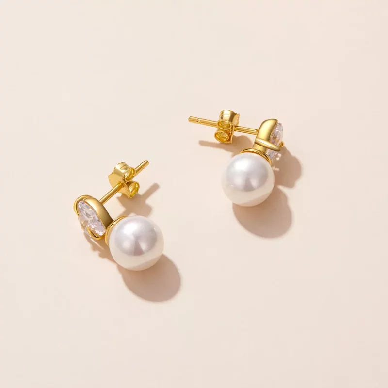 (afbeelding voor) Pandora Style Liefde Shell Kralen Oorknopjes - SCE1318 - Bekijken 2