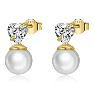 (afbeelding voor) Pandora Style Liefde Shell Kralen Oorknopjes - SCE1318