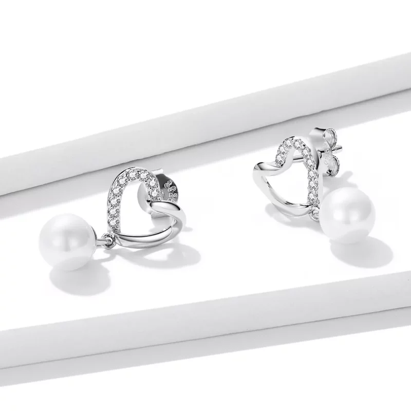 (afbeelding voor) Pandora Style Love Shell Kralen-Elegant Oorknopjes - BSE552 - Bekijken 3