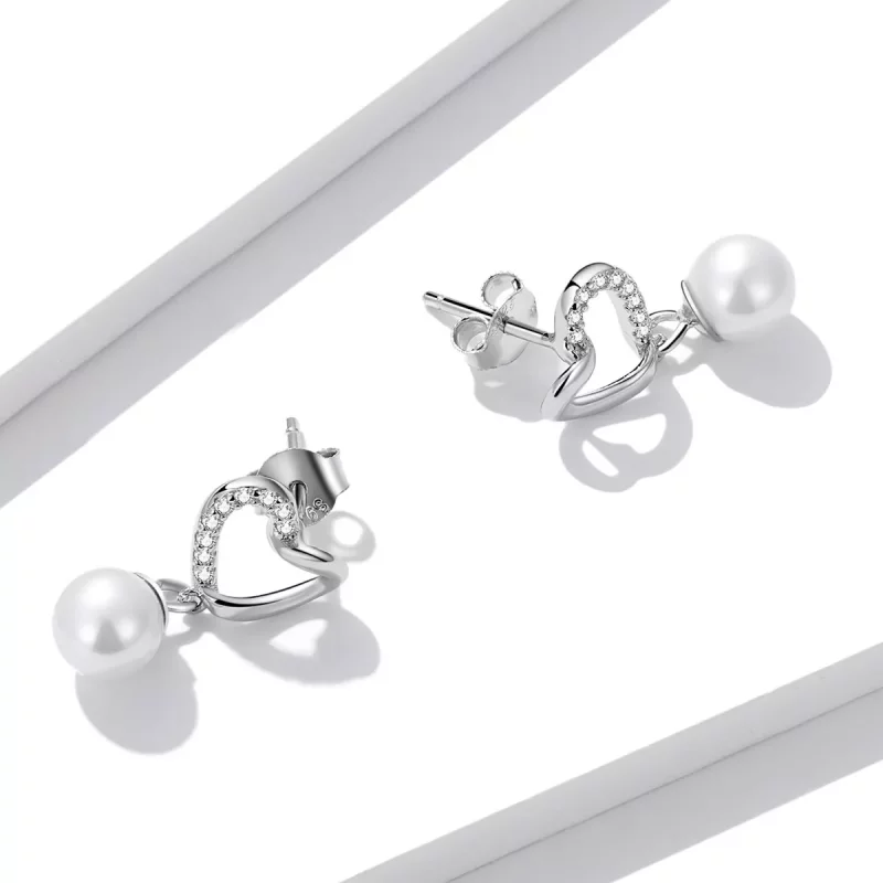 (afbeelding voor) Pandora Style Love Shell Kralen-Elegant Oorknopjes - BSE552 - Bekijken 4