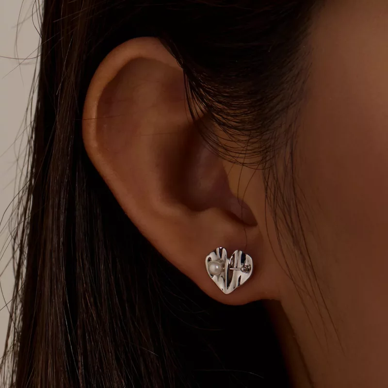 (afbeelding voor) Pandora Style Love Shell Kralen - Textuur Oorknopjes - BSE551-A - Bekijken 4