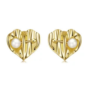 (afbeelding voor) Pandora Style Love Shell Kralen - Textuur Oorknopjes - BSE551