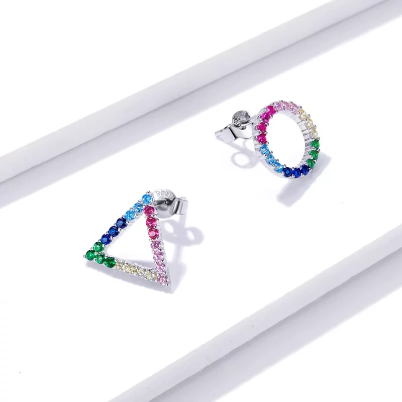 (afbeelding voor) Pandora Style Meetkunde Oorknopjes - BSE482 - Bekijken 4