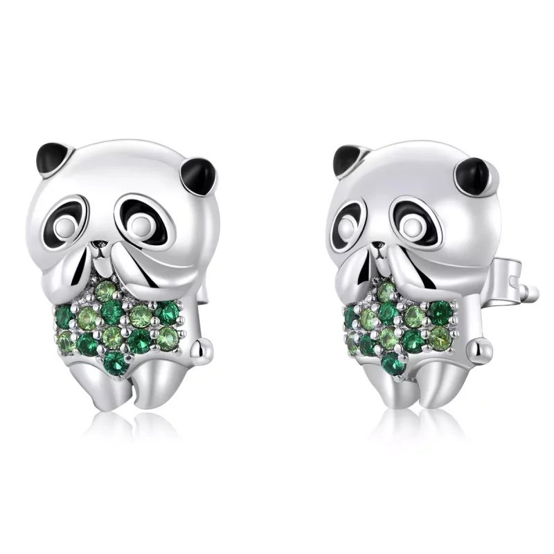 (afbeelding voor) Pandora Style Mini Panda Oorknopjes - SCE1370