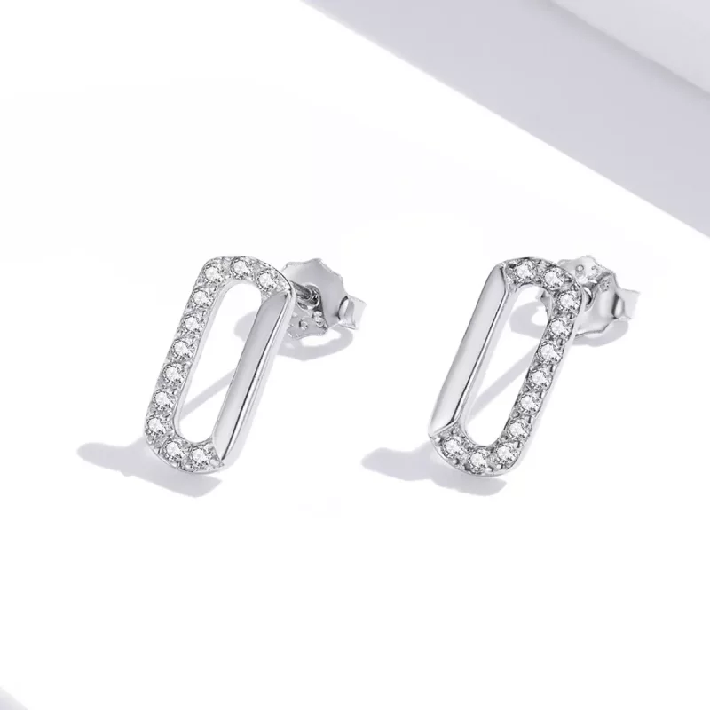 (afbeelding voor) Pandora Style Mini Paper Clip Oorknopjes - SCE1330 - Bekijken 2
