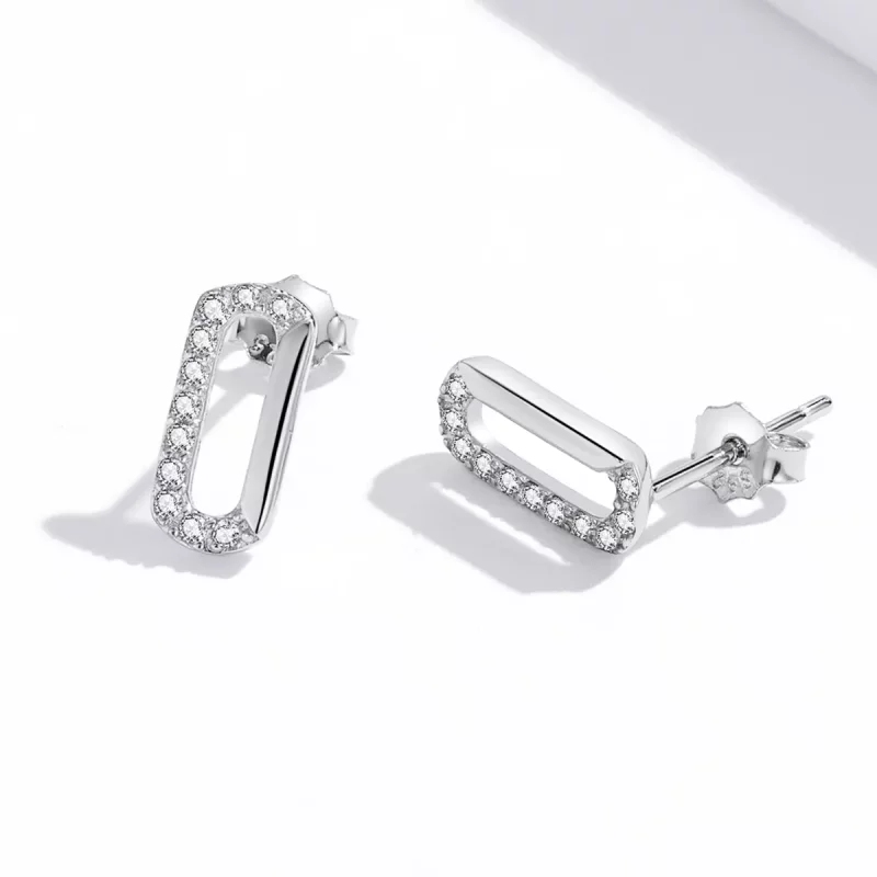 (afbeelding voor) Pandora Style Mini Paper Clip Oorknopjes - SCE1330 - Bekijken 3