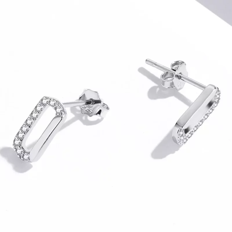 (afbeelding voor) Pandora Style Mini Paper Clip Oorknopjes - SCE1330 - Bekijken 4