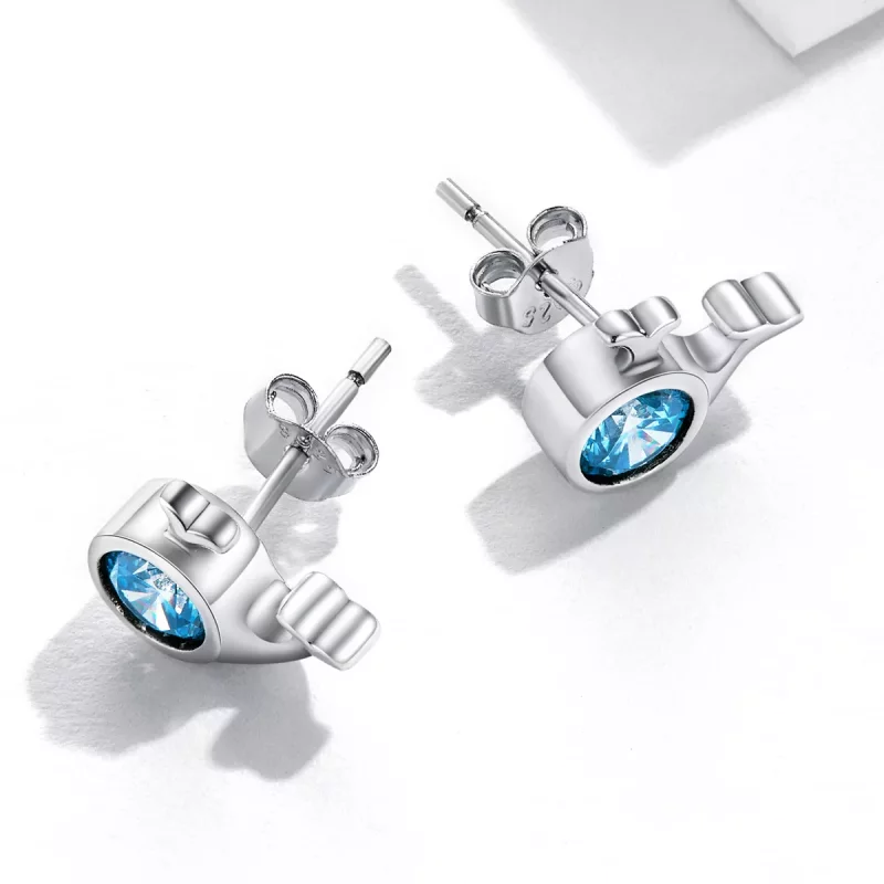 (afbeelding voor) Pandora Style Mini Walvis Oorknopjes - SCE1366 - Bekijken 4