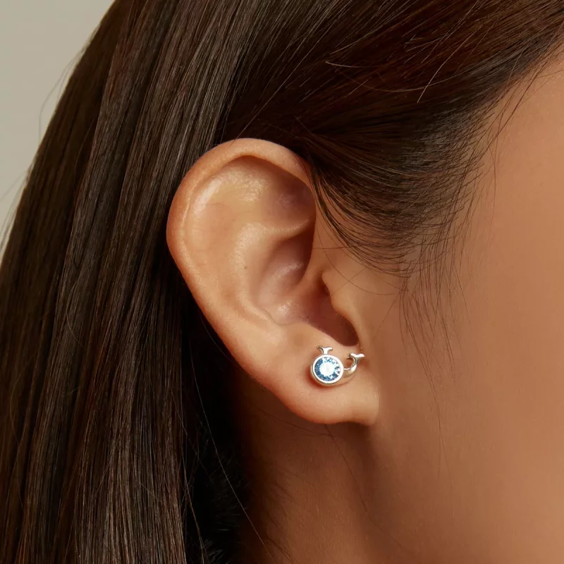 (afbeelding voor) Pandora Style Mini Walvis Oorknopjes - SCE1366 - Bekijken 7
